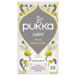 Pukka Organic Three Chamomile Tea Home Compostable Herbal, 20 Tea Bags, pack shot 2, available at teas.co.uk