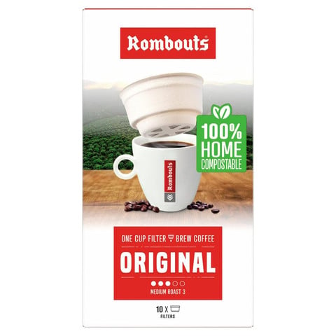 Rombouts Original Compostable One Cup Filter Coffees, 10 Filters 70g