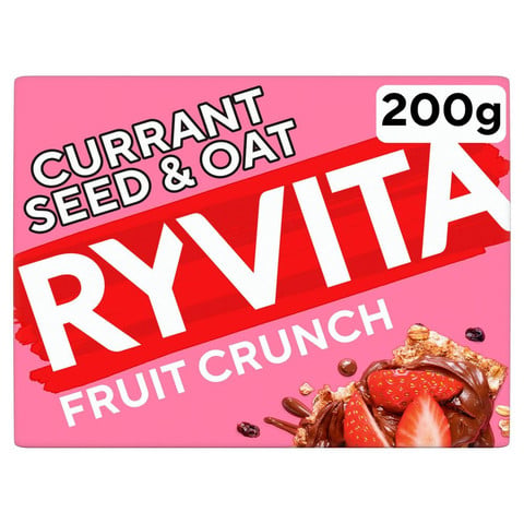 Ryvita Crispbread Fruit Crunch Currant Seed & Oat Crackers, 200g