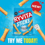 Ryvita Salt & Vinegar Multigrain Baked Sticks, 125g, pack shot 2, available at teas.co.uk