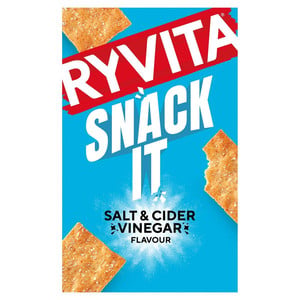 Ryvita Thins Snack It Sea Salt & Cider Vinegar Flavour Flatbread Snacks, 125g