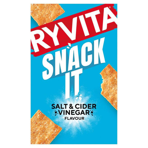 Ryvita Thins Snack It Sea Salt & Cider Vinegar Flavour Flatbread Snacks, 125g