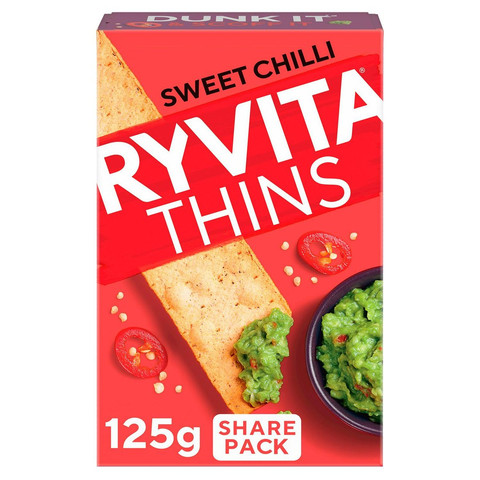 Ryvita Thins Sweet Chilli Flatbread Crackers, 125g