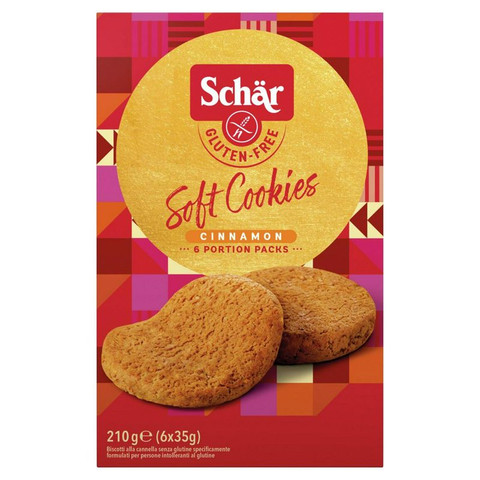 Schär Cinnamon Soft Cookies Multipack Biscuits, 6 x 35g 210g