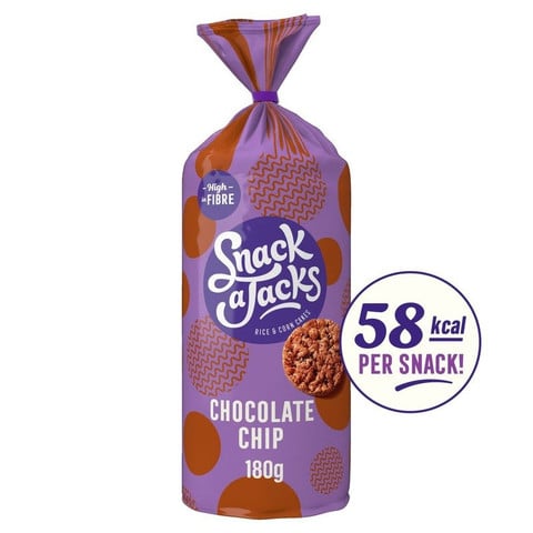 Snack A Jacks Jumbo Chocolate Chip Sharing Rice Cake Crisps, 180g