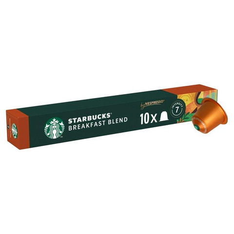 Starbucks Breakfast Blend by Nespresso Medium Roast Coffee, 10 Capsules 56g
