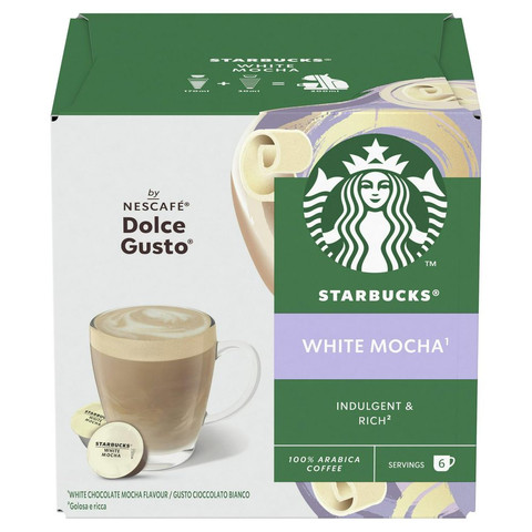 Starbucks by Nescafé Dolce Gusto 12 x White Mocha Coffee (6 Servings)