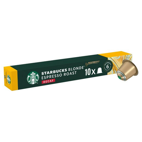 Starbucks by Nespresso Blonde Espresso Roast Decaf Coffee, 10 Pods 55g