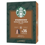 Starbucks By Nespresso House Blend Coffee, 36 Pods 187.2g, pack shot 2, available at teas.co.uk