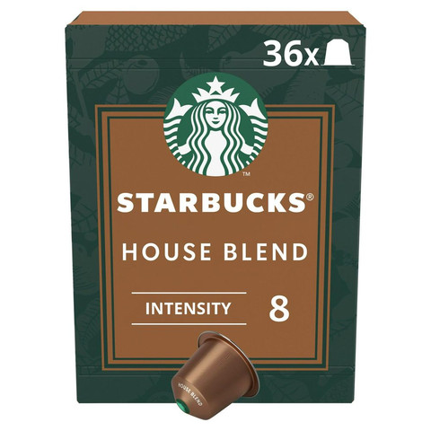 Starbucks by Nespresso Medium Roast House Blend Coffee, 36 Pods