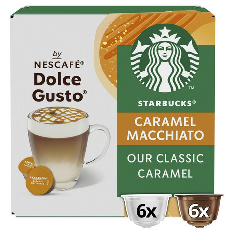 Starbucks Caramel Macchiato By Nescafe Dolce Gusto, Coffee (6 Servings), 12 Pods