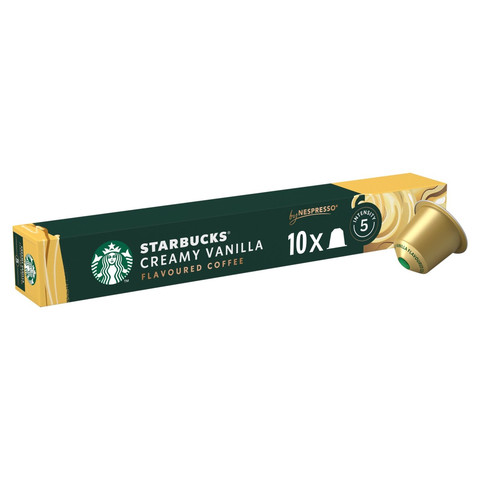Starbucks Creamy Vanilla by NESPRESSO Coffee, Blonde Roast, box of 10, 53g