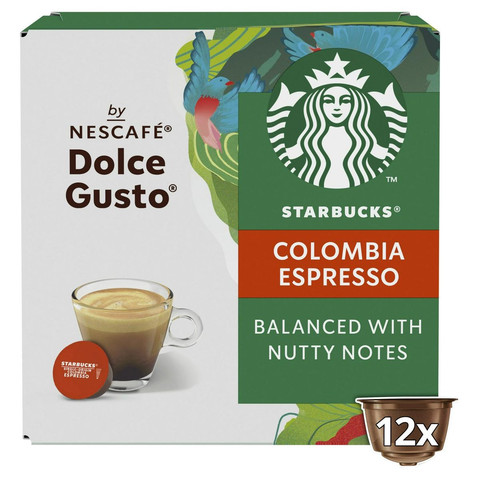 Starbucks Single-Origin Colombia Espresso By Nescafe Dolce Gusto, Coffee (12 Servings), 12 Pods
