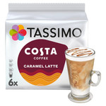Tassimo Costa Caramel Latte Coffee, 6 Pods 173.4g, pack shot 2, available at teas.co.uk
