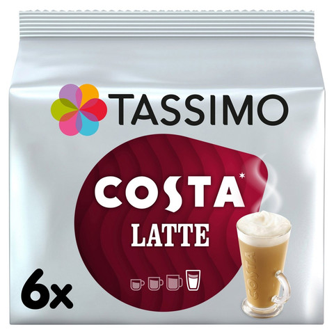 Tassimo Costa Latte Coffee, 6 Pods