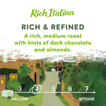 Taylors of Harrogate Rich Italian Roast Ground Coffee, 400g, pack shot 4, available at teas.co.uk