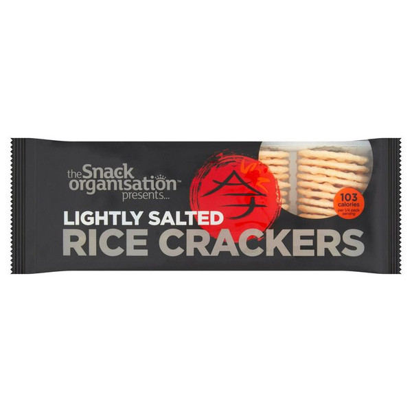The Snack Organisation Crackers Lightly Salted, 100g, front of pack, available at teas.co.uk