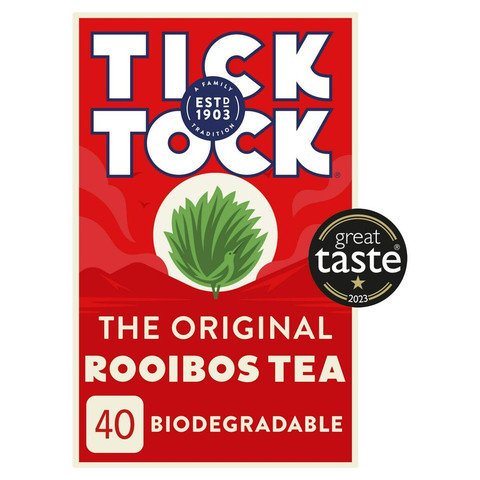 Tick Tock Original Rooibos, 40 Tea Bags 90g