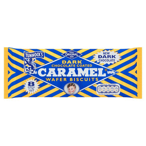 Tunnock's Dark Chocolate Coated Caramel Wafer Biscuits Multipack, 8 x 30g