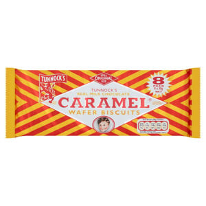Tunnock's Real Milk Chocolate Caramel Wafer Biscuits Multipack, 8 x 30g