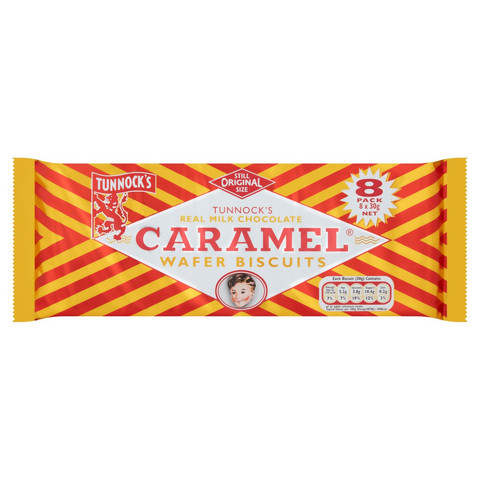 Tunnock's Real Milk Chocolate Caramel Wafer Biscuits Multipack, 8 x 30g