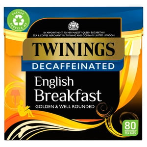 Twinings English Breakfast Decaffeinated, 80 Tea Bags 218g