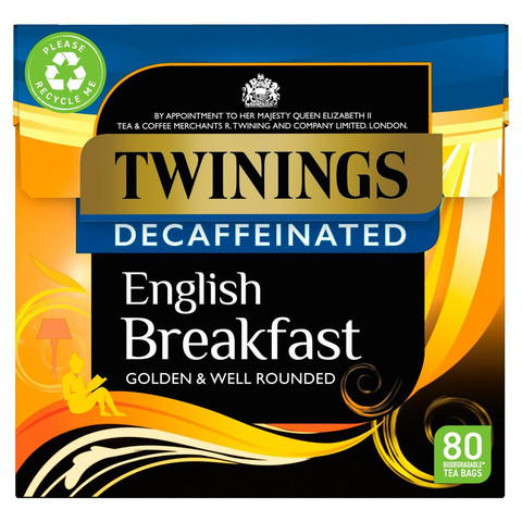 Twinings English Breakfast Decaffeinated, 80 Tea Bags 218g