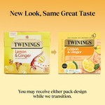 Twinings Lemon & Ginger, 80 Tea Bags 120g, pack shot 3, available at teas.co.uk