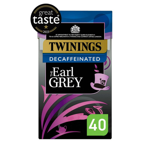 Twinings the Earl Grey Decaffeinated Plant Based, 40 Tea Bags 100g