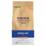 Union Hand-Roasted Coffee Bobolink Brazil Cafetière Grind, 200g, pack shot 2, available at teas.co.uk